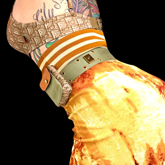 Vintage Christian Dior Street Chic Jacquard Monogram Logo Military Belt Bag - Picture 7 of 14